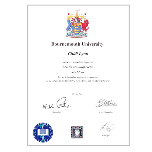 Bournemouth University Chiropractic Masters